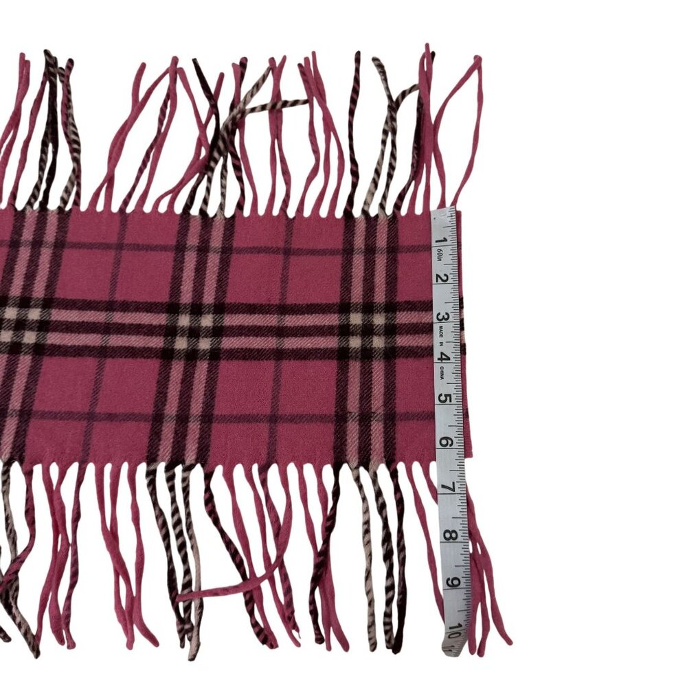 Burberry London Pink Plaid/Check Pattern 100% Cashmere Scarf 51" Long - Picture 5 of 5